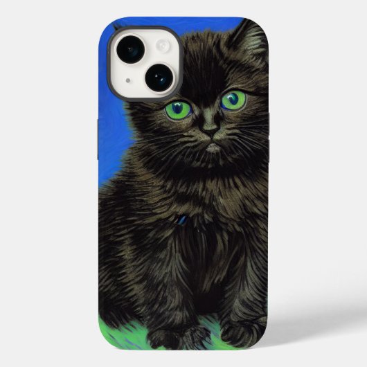 Van Gogh Stijl Zwart Kitten Case-Mate iPhone Case (Achterkant)