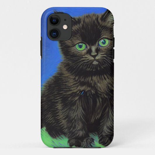Van Gogh Stijl Zwart Kitten Case-Mate iPhone Case (Achterkant)