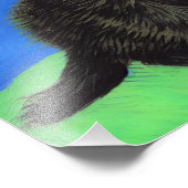 Van Gogh Stijl Zwart Kitten Foto Afdruk (Hoek)