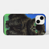 Van Gogh Stijl Zwart Kitten iPhone Hoesje (Achterkant horizontaal)