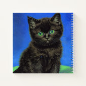 Van Gogh Stijl Zwart Kitten Notitieboek (Achterkant)