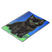 Van Gogh Stijl Zwart Kitten Notitieboek (Linkerzijde)
