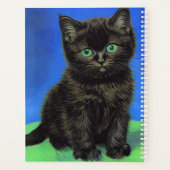 Van Gogh Stijl Zwart Kitten Planner (Achterkant)