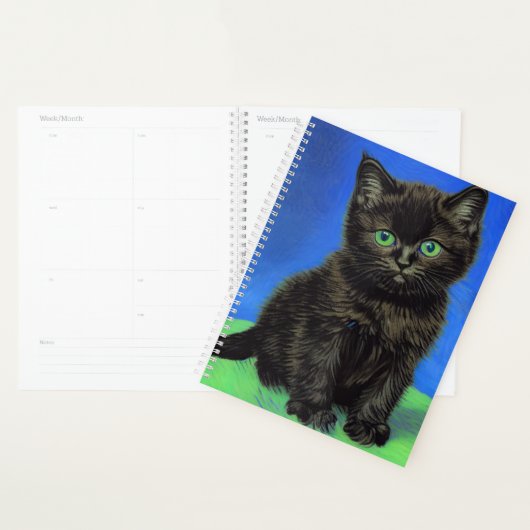 Van Gogh Stijl Zwart Kitten Planner (Display)
