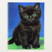 Van Gogh Stijl Zwart Kitten Planner (Voorkant)