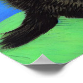 Van Gogh Stijl Zwart Kitten Poster (Hoek)