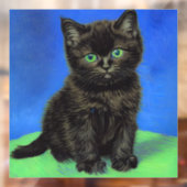 Van Gogh Stijl Zwart Kitten Raamsticker (Vel 2)
