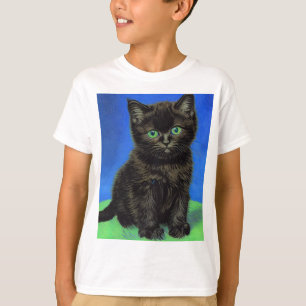 Van Gogh Stijl Zwart Kitten T-shirt