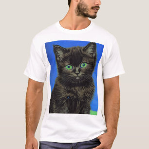 Van Gogh Stijl Zwart Kitten T-shirt