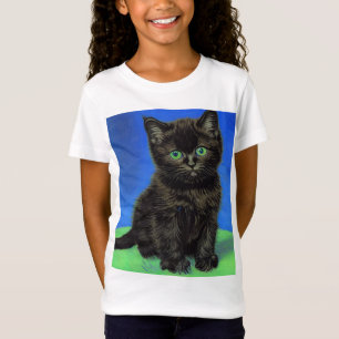 Van Gogh Stijl Zwart Kitten T-shirt