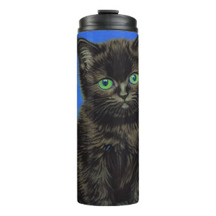 Van Gogh Stijl Zwart Kitten Thermosbeker