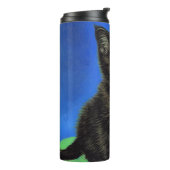 Van Gogh Stijl Zwart Kitten Thermosbeker (Gedraaid links)