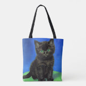 Van Gogh Stijl Zwart Kitten Tote Bag (Achterkant)