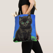 Van Gogh Stijl Zwart Kitten Tote Bag (Dichtbij)