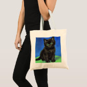 Van Gogh Stijl Zwart Kitten Tote Bag (Voorkant (product))