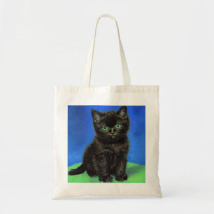 Van Gogh Stijl Zwart Kitten Tote Bag
