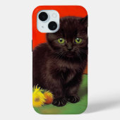 Van Gogh Stijl Zwarte Kat Case-Mate iPhone Case (Achterkant)