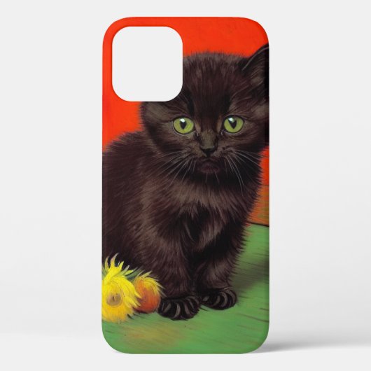 Van Gogh Stijl Zwarte Kat Case-Mate iPhone Case (Achterkant)