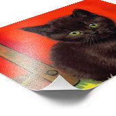 Van Gogh Stijl Zwarte Kat Foto Afdruk (Hoek)
