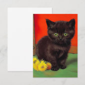 Van Gogh Stijl Zwarte Kat Informatiekaartje (Voorkant / Achterkant)