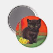 Van Gogh Stijl Zwarte Kat Magneet (Voorkant / Achterkant)