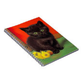 Van Gogh Stijl Zwarte Kat Notitieboek (Rechterzijde)