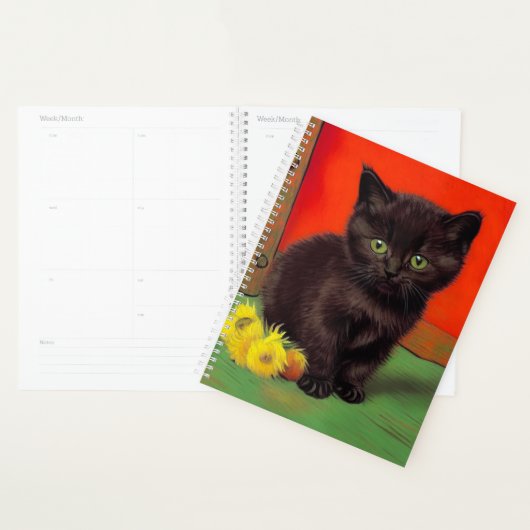 Van Gogh Stijl Zwarte Kat Planner (Display)