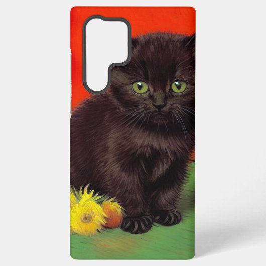 Van Gogh Stijl Zwarte Kat Samsung Galaxy Hoesje (Achterkant)