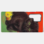 Van Gogh Stijl Zwarte Kat Samsung Galaxy Hoesje (Achterkant horizontaal)