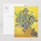 Van Gogh Still Life Vase, Irises (F678) Fine Art Briefkaart (Voorkant / Achterkant)