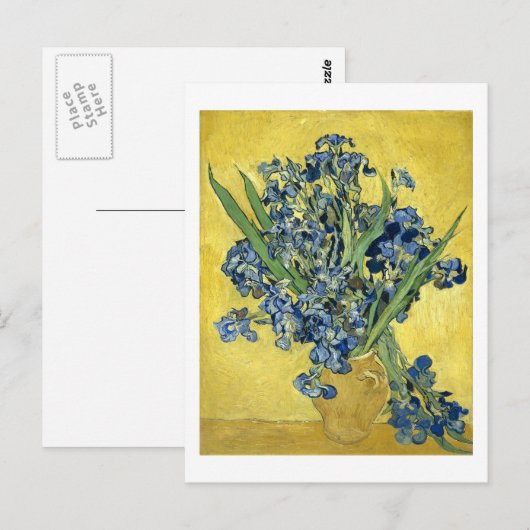 Van Gogh still Life Vase, Irises (F678) Fine Art Briefkaart (Voorkant / Achterkant)