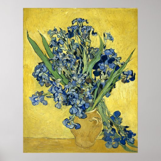 Van Gogh still Life Vase, Irises (F678) Fine Art Poster (Voorkant)