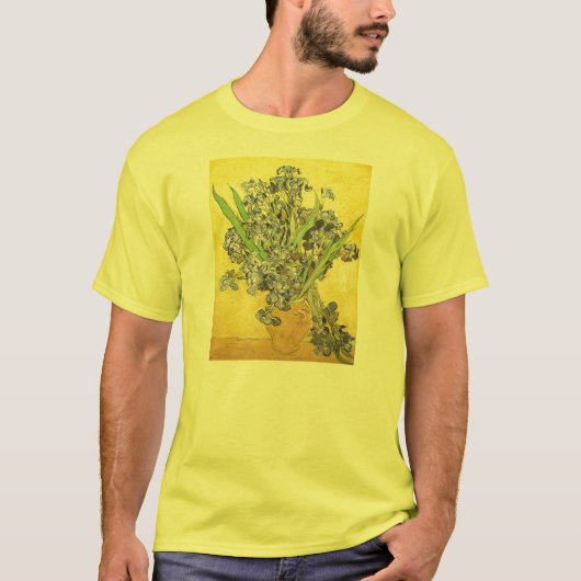 Van Gogh still Life Vase, Irises (F678) Fine Art T-shirt (Voorkant)