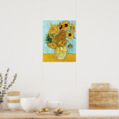van Gogh still Life Vase met twaalf zonnebloemen Poster (Keuken)