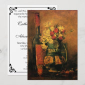 Van Gogh still Life Wine and Flowers Wedding Kaart (Voorkant / Achterkant)