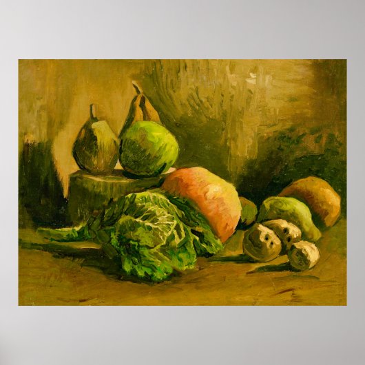 Van Gogh Still Life with Vegetables and Fruit Poster (Voorkant)