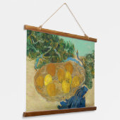 Van Gogh still Sinaasappels Lemons Old Art Wood Hangend Wandkleed (Gebogen)