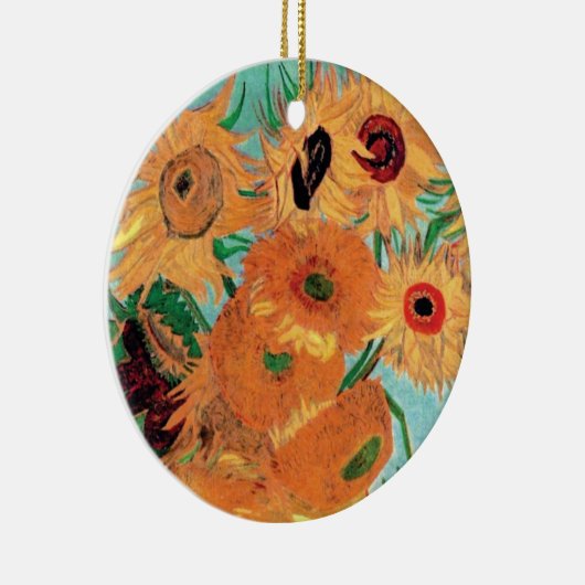 Van Gogh - stille levensfase met twaalf zonnebloem Keramisch Ornament (Rechts)