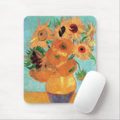 Van Gogh - stille levensfase met twaalf zonnebloem Muismat (Met muis)