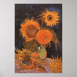 Van Gogh - Stilleven met 5 zonnebloemen Poster