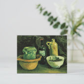 Van Gogh - Stilleven met aardewerk en twee flessen Briefkaart (Staand voorkant)