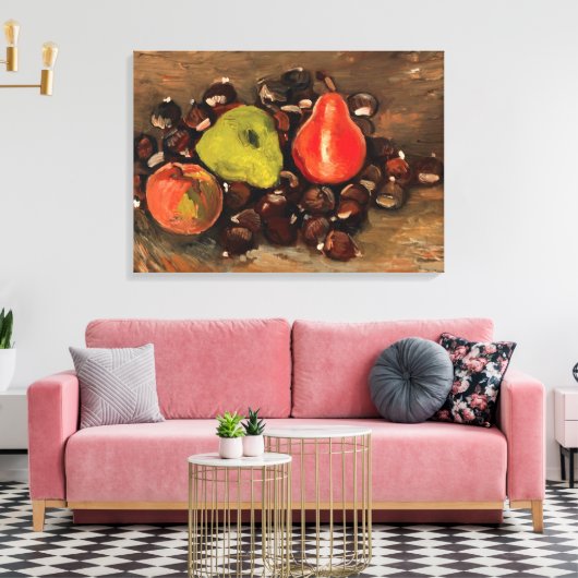 Van Gogh - Stilleven met fruit en kastanjes Canvas Afdruk (Insitu (Woonkamer))