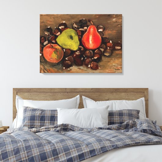 Van Gogh - Stilleven met fruit en kastanjes Canvas Afdruk (Insitu (Slaapkamer))