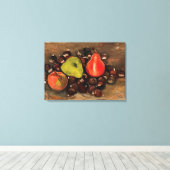Van Gogh - Stilleven met fruit en kastanjes Canvas Afdruk (Insitu (Houten vloer))