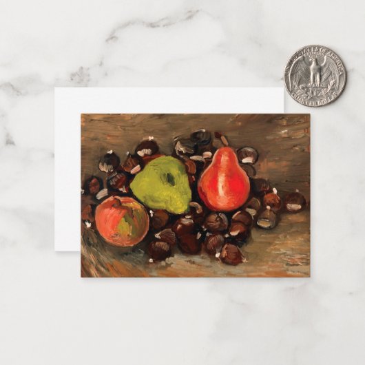 Van Gogh - Stilleven met fruit en kastanjes Notitiekaartje (Voorkant / Achterkant in situ)
