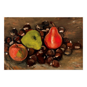 Van Gogh - Stilleven met fruit en kastanjes Perfect Poster