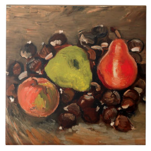 Van Gogh - Stilleven met fruit en kastanjes Tegeltje