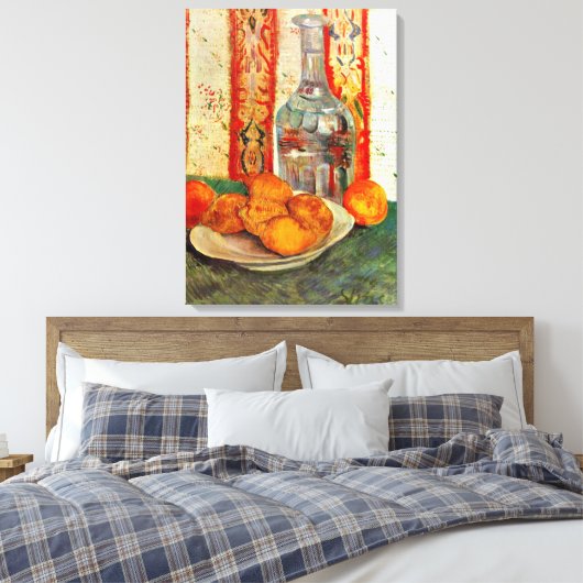 Van Gogh - Stilleven met karaf & citrusvruchten Canvas Afdruk (Insitu (Slaapkamer))