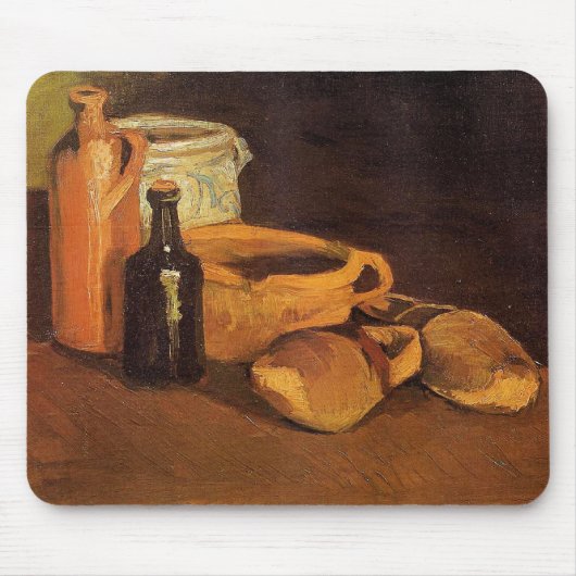Van Gogh - Stilleven met klompen en potten, Muismat (Voorkant)