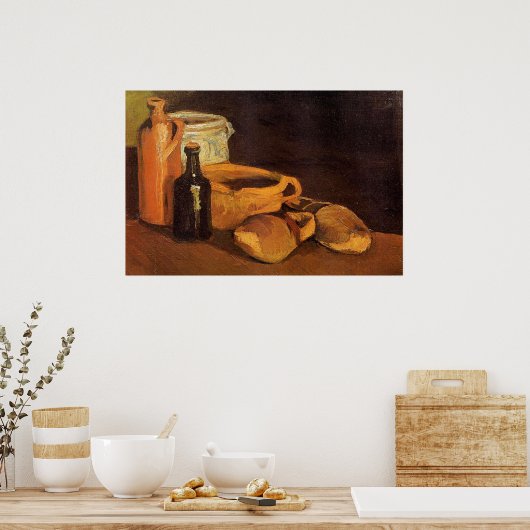 Van Gogh - Stilleven met klompen en potten Poster (Keuken)